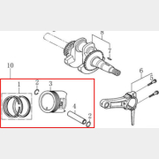 Поршень 68 мм двигателя 168F 6,5 лс комплект (FMS-01350)