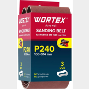 Шлифлента 100x914 мм P240 WORTEX 3 штуки (1325977)