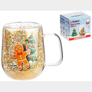 Кружка стеклянная с двойными стенками PERFECTO LINEA Christmas-2 380 мл (30-380261)