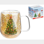 Кружка стеклянная с двойными стенками PERFECTO LINEA Christmas-1 380 мл (30-380260)