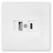 Розетка USB двойная скрытая BYLECTRICA Carre белая (РП5-6662)