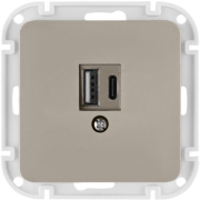 Розетка USB двойная скрытая BYLECTRICA Astrum песочная (РП5-6561 песочн)