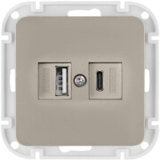 Розетка USB двойная скрытая BYLECTRICA Astrum песочная (РП5-6562 песочн)