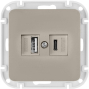 Розетка USB двойная скрытая BYLECTRICA Astrum песочная (РП5-6562 песочн)