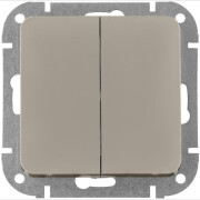 Выключатель двухклавишный cкрытый BYLECTRICA Astrum песочный (С5 10-3502 песочн)