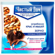 Отрава от грызунов ЧИСТЫЙ ДОМ 200 г (4601826007523)