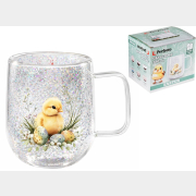 Кружка стеклянная PERFECTO LINEA Easter-2 с двойными стенками 380 мл (30-380264)