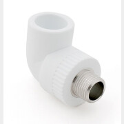 Угольник ПП 20х1/2" с наружной резьбой белый РосТурПласт (10799)