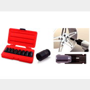 Набор головок ударных для сорванных болтов и гаек 1/2" 17-27,5 мм 8 предметов TOPTUL (JGAI0802)