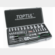 Набор инструментов 1/4", 1/2" 6 граней 34 предмета TOPTUL (GCAD3402)