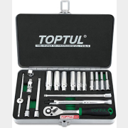 Набор инструментов 1/4" 6 граней 18 предметов TOPTUL (GCAD1822)