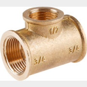 Тройник латунный 3/4"х1/2"х3/4" переходной с внутрененй резьбой ЦВЕТЛИТ (ZW50088)