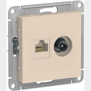 Розетка компьютерная и телевизионная SYSTEME (SCHNEIDER) ELECTRIC AtlasDesign бежевая (ATN000289)
