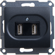 Розетка USB двойная скрытая SYSTEME (SCHNEIDER) ELECTRIC Glossa антрацит (GSL000732)