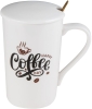 Кружка керамическая с крышкой и ложкой PERFECTO LINEA Coffee Day 350 мл (17-350701)