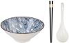 Тарелка керамическая с ложкой и палочками для еды PERFECTO LINEA Ramen wave 17-950001